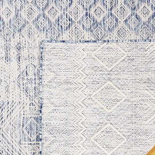Gertmenian Indoor Outdoor Area Rug, Classic Flatweave, Moroccan Collection II, Stain & UV Resistant Carpet, Deck, Patio, Poolside & Mudroom, 8x10 Large, Vintage Blue Distressed Classic Tribal, 19499 - Image 5