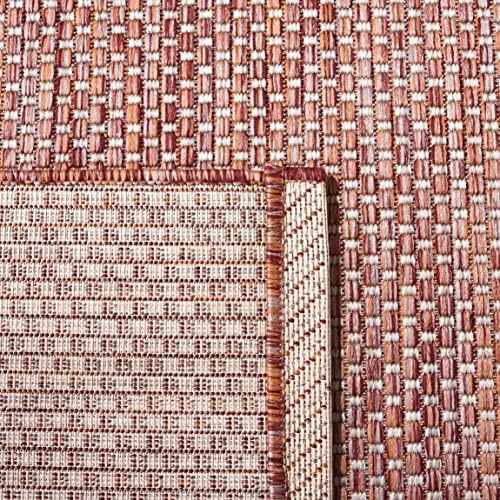 SAFAVIEH Washable Rug Outdoor Courtyard Collection - 2'3" x 18' Runner, Red & Beige, Non-Shedding & Easy Cleaning, Ideal for Patio, Entryway, Mudroom, Hallway, Kitchen (CY8521-36521) - Image 6