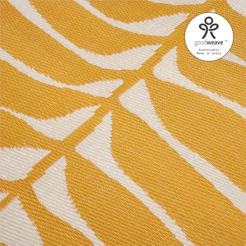 Fab Habitat Tropical Botanical Floral Outdoor Rug - Waterproof, Crease-Free Fade Resistant, Reversible - Recycled Plastic - Patio Porch Balcony Deck Yard Garden - Hilo Honey - 5x8 ft - Image 6