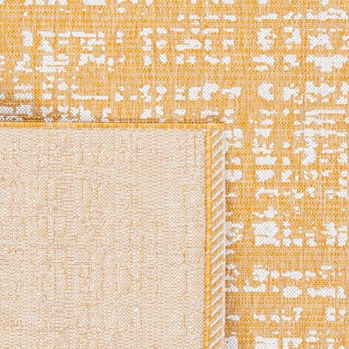 SAFAVIEH Washable Rug Outdoor Courtyard Collection - 8' x 10', Gold & Ivory, Non-Shedding & Easy Cleaning, Ideal for Patio, Backyard, Mudroom, DIning Space (CY8451-56021) - Image 5