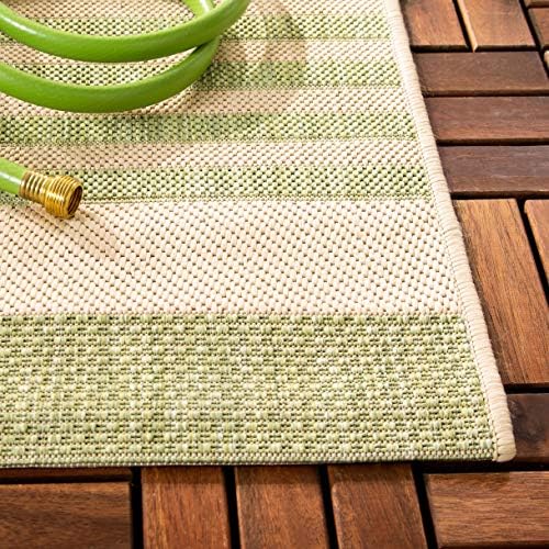 SAFAVIEH Washable Rug Outdoor Courtyard Collection - 2'3" x 20' Runner, Beige & Sweet Pea, Non-Shedding & Easy Cleaning, Ideal for Patio, Entryway, Mudroom, Hallway, Kitchen (CY6062-218) - Image 4