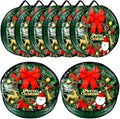 Dunzy 8 Pieces Wreath Container Christmas Wreath Storage Bag Garland Tear Resistant Fabric Round Boxes with Clear Window for Storage for Xmas Holiday Ornament(30×30×7.8 Inch,Green) by Dunzy