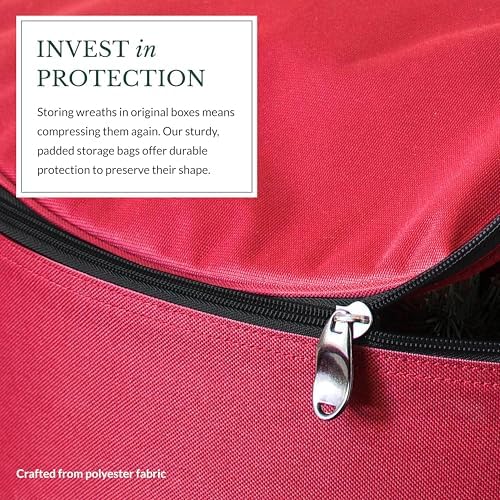 Balsam Hill Wreath Storage Bag - Premium Red Christmas Wreath Protection in Multiple Sizes for Seasonal Storage and Shape Preservation, Small - Image 5