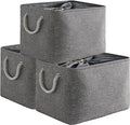 TheWarmHome Storage Basket for Organizing - 16x12x12 inch 3 Pack Fabric Storage Cubes, Cube Storage Bin for Shelves Closet Organizer Cloth Gift Toy (Grey) by TheWarmHome