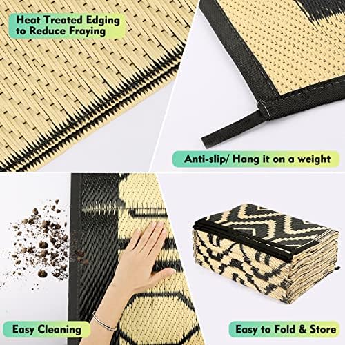 10x14 Outdoor Rug, Plastic Woven Patio Mat, Waterproof RV Camping Rug - Image 3