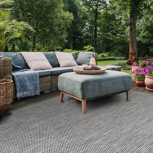 SAFAVIEH Courtyard Outdoor Area Rug 8x10, Large Black & Beige CY8521-36621 - Image 6