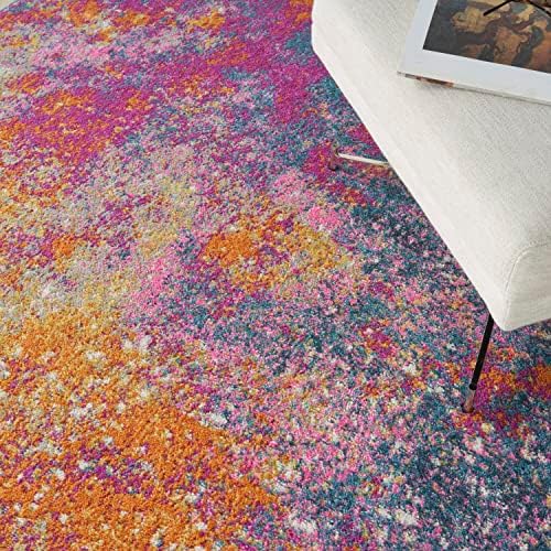 Nourison Home Passion Sunburst 5' x Square Area Rug - Easy Clean, Non Shedding, Bed Room, Living Room, Dining Room, Kitchen (5' x Square) - Image 4