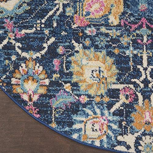 Nourison Home Passion Navy 4' x Round Area Rug - Easy Clean, Non Shedding, Bed Room, Living Room, Dining Room, Kitchen (4' x Round) - Image 5