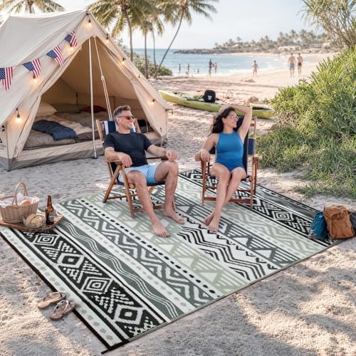 Lahome Outdoor Rug 8x10 Patio Waterproof, Outdoor Plastic Straw Camping Rug - Image 6