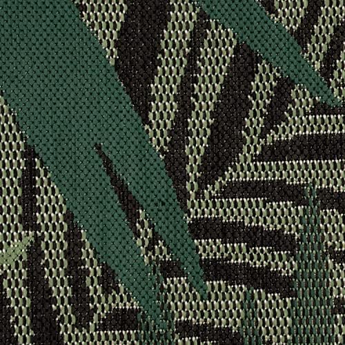 Paco Home Indoor & Outdoor Rug Flat-Weave Jungle Floral Palm Trees Design Black Green, Size: 4' x 5'7" - Image 2