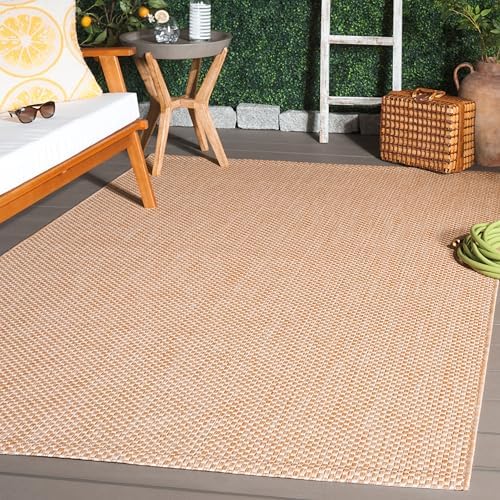 SAFAVIEH Washable Rug Outdoor Courtyard Collection - 5'3" x 7'7", Natural & Cream, Non-Shedding & Easy Cleaning, Ideal for Patio, Backyard, Mudroom (CY8521-03012) by Unknown