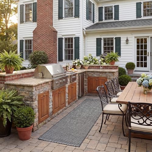 SAFAVIEH Courtyard Collection 2'3" x 22' Black/Beige CY8521 Indoor/ Outdoor Waterproof Easy Cleaning Patio Backyard Mudroom Runner Rug by Unknown