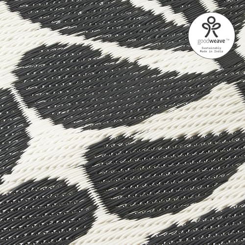 Fab Habitat Tribal Matisse Outdoor Rug - Waterproof, Fade Resistant, Crease-Free, Reversible - Premium Recycled Plastic - Patio Porch Balcony Deck - Serowe Blackwhite - 8x10 ft - Image 6