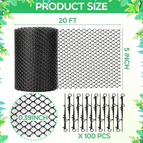 Windyun Gutter Guards Roll Black Plastic Guards Mesh Downspout Pipe Gutter Cover Filter Gutter Protection Netting with Clip Fixed Hooks Preventing from Twigs Debris Leaves Clogged (10 Set,5'' X 20') - Image 3