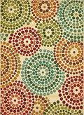 Unique Loom Outdoor Modern Collection Area Rug - Spark (8' x 11' 4" Rectangle, Beige/ Burgundy) by UniqueLoom