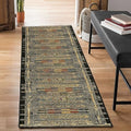 Liora Manne Marina Low Profile Durable Indoor/Outdoor Woven Rug- Tribal Stripe Black 1'11" x 4'11" by LushDecor