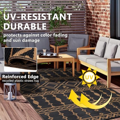 Acekool Patio Rug Outdoor Waterproof, 8x10FT Reversible Plastic Camping Mat - Image 4