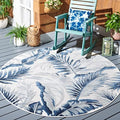 SAFAVIEH Washable Rug Outdoor Cabana Collection - 6'5" Round, Ivory & Navy, Non-Shedding & Easy to Clean, Ideal for Patio, Backyard, Mudroom (CBN452A) by Unknown