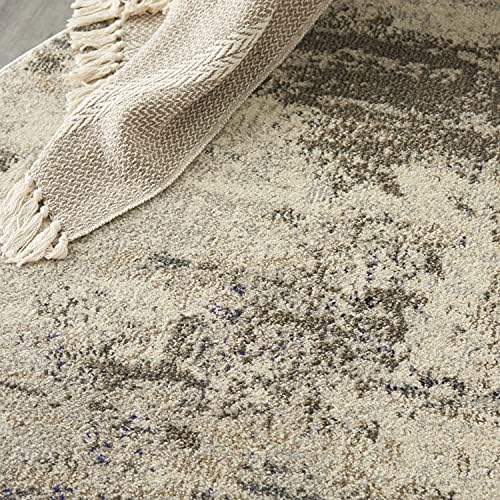 Nourison Home Celestial Ivory Grey 7’10” x Round Area Rug - Easy Clean, Non Shedding, Bed Room, Living Room, Dining Room, Kitchen (8' x Round) - Image 3