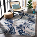 SAFAVIEH Washable Rug Outdoor Cabana Collection - 6'5" x 9'6", Beige & Navy, Non-Shedding & Easy to Clean, Ideal for Patio, Backyard, Mudroom (CBN452F) by Unknown