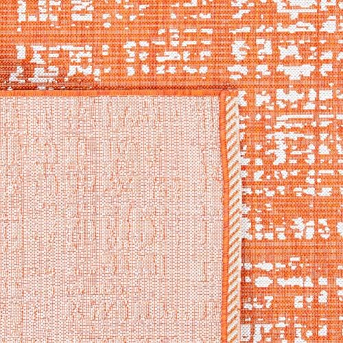 SAFAVIEH Washable Rug Outdoor Courtyard Collection - 2'3" x 8' Runner, Orange & Ivory, Non-Shedding & Easy Cleaning, Ideal for Patio, Entryway, Mudroom, Hallway, Kitchen (CY8451-52821) - Image 5