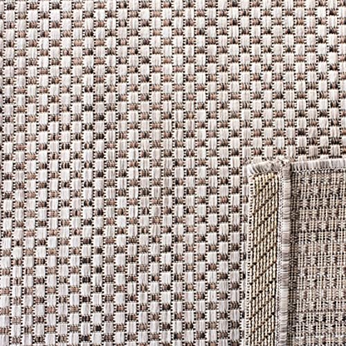 SAFAVIEH Courtyard Collection 4' x 4' Square Beige/Brown CY8521 Indoor/ Outdoor Waterproof Easy Cleaning Patio Backyard Mudroom Accent Rug - Image 4