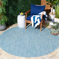 SAFAVIEH Courtyard Outdoor Round Rug 10', Aqua & Grey CY8521-37121 by Unknown