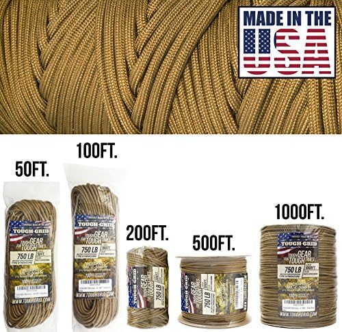 TOUGH-GRID 750 Paracord, 100% Nylon, Made in USA, Type IV Mil-Spec Cord - Image 2