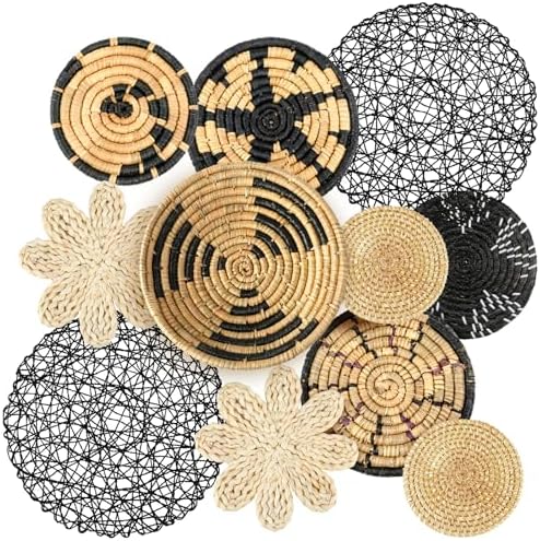 Tatuo 11 Pcs Boho Woven Wall Basket Decor Handmade Wicker Hanging,Fresh by Tatuo