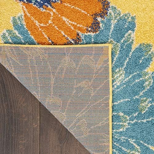 Nourison Home Allur Yellow Multicolor 2'3" x 7'6" Area Rug - Easy Clean, Non Shedding, Bed Room, Living Room, Dining Room, Kitchen (8' Runner) - Image 3