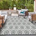 10x14 Outdoor Rug, Plastic Woven Patio Mat, Waterproof RV Camping Rug by fifame