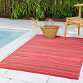 Fab Habitat Striped Outdoor Rug - Waterproof, Fade Resistant, Crease-Free, Reversible - Premium Recycled Plastic - Patio Porch Balcony Deck - Cancun Sunset - 8x10 ft by FabHabitat