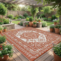 Outdoor Patio Rug 10x20 Outdoor Rug Medallion Plastic Straw Rugs for Patio Reversible Mat Waterproof Camping Rugs for RV Beach Deck Picnic Backyard Porch Easy Clean Floor Cover, Orange by Unknown
