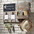 MyGift Wall-Mounted Torched Wood Entryway Organizer, Key Hook Rack with Chalkboard, Memo Clips, Mail Sorter and Hanging Hooks by MyGiftHome