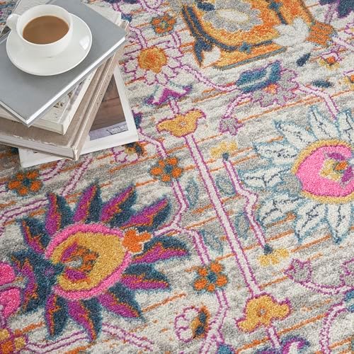 Nourison Home Passion Silver 9' x 12' Area Rug, Boho, Moroccan, Bed Room, Living Room, Dining Room, Kitchen, Easy Cleaning, Non Shedding (9x12) - Image 6
