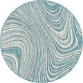 Unique Loom Outdoor Modern Collection Area Rug - Pool (4' 1" Round, Light Aqua/ Blue) by UniqueLoom
