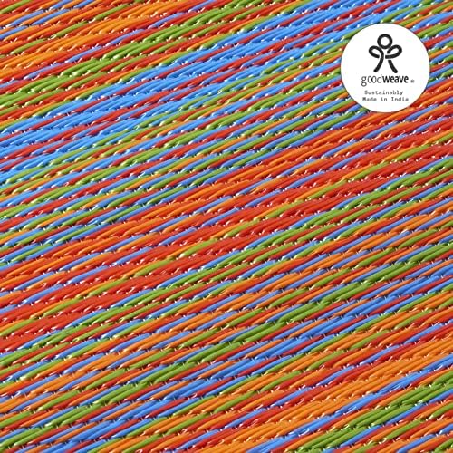 Fab Habitat Striped Outdoor Rug - Waterproof, Fade Resistant, Crease-Free, Reversible - Premium Recycled Plastic - Patio Porch Balcony Deck - Cancun Multicolor - 8x10 ft - Image 6