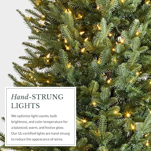 Balsam Hill BH Balsam Fir Narrow Tree - Realistic Artificial Christmas Tree, Premium Stand, Storage Bag & Easy Assembly for Indoor Holiday Decorating, LED Clear, 6.5ft - Image 4