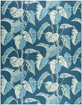 Gertmenian Premium Printed Indoor Outdoor Rugs by Reyn Spooner - 8x10 Ft Large, Soft, Durable, & Washable Tropical Rugs for Deck, Patio or Living Room - Monstera Leaf, Navy by Gertmenian