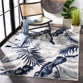 SAFAVIEH Washable Rug Outdoor Cabana Collection - 5'1" x 7'6", Ivory & Navy, Non-Shedding & Easy to Clean, Ideal for Patio, Backyard, Mudroom (CBN452A) by Unknown