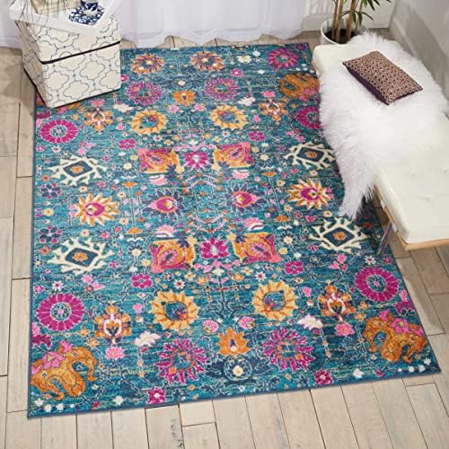 Nourison Home Passion Denim 6'7" x 9'6" Area -Rug, Boho, Moroccan, Bed Room, Living Room, Dining Room, Kitchen, Easy -Cleaning, Non Shedding, (7' x 10') by NourisonHome