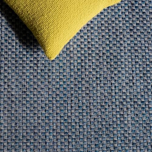SAFAVIEH Courtyard Collection 9' Round Navy/Grey CY8521 Indoor/ Outdoor Waterproof Easy Cleaning Patio Backyard Mudroom Area Rug - Image 7