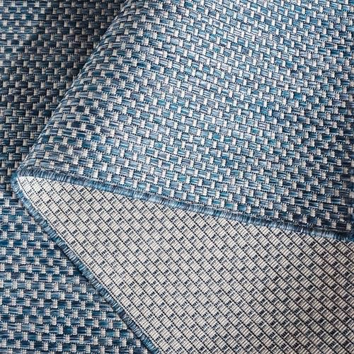 SAFAVIEH Courtyard Collection 2'3" x 20' Navy/Grey CY8521 Indoor/ Outdoor Waterproof Easy Cleaning Patio Backyard Mudroom Runner Rug - Image 7