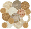 Xuhal 15 Pcs Boho Wall Basket Decor Handcrafted Seagrass Woven Wall Basket Rustic Round Woven Hanging Art for Home Farmhouse Kitchen Table Living Room(Fresh Style) by Xuhal