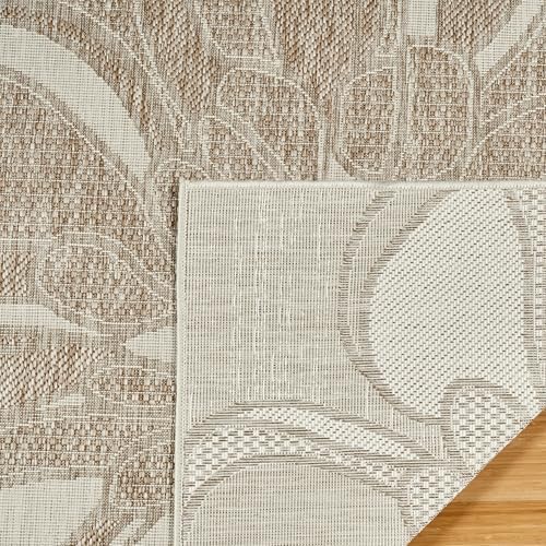 Gertmenian Indoor Outdoor Casual Area Rug - 8x10 Large, Fade Resistant, Ideal for High Traffic in Living Room, Bedroom, Patio - Woodbury Floral, Beige, 28823 - Image 5