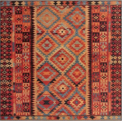 Unique Loom Outdoor Tribal Collection Area Rug - Tortuguero (10' Square, Multi/ Blue) - Image 3