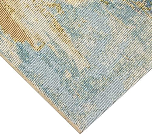 Liora Manne Marina Indoor/Outdoor Power Loomed Synthetic Blend Low Profile Area Rug - Contemporary Graphic Casual Colorful (Watercolor Pastel) (6'6" x 9'4") - Image 6