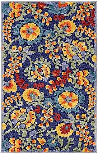 Nourison Home Aloha Navy Multicolor 2'8" x 4' Area Rug - Easy Clean, Non Shedding, Bed Room, Living Room, Dining Room, Kitchen (3' x 4') - Image 4