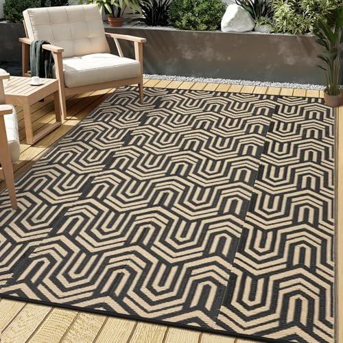 GAOMON Outdoor Rug 9x12 ft Waterproof Reversible Patio Rug - Image 6