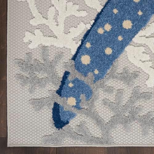 Nourison Home Aloha Blue Grey 12' x 15' Area Rug - Easy Clean, Non Shedding, Bed Room, Living Room, Dining Room, Kitchen (12' x 15') - Image 7